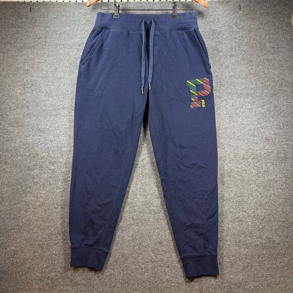 Polo Ralph Lauren Sweat Pants Men's Medium Blue Logo Tapered Comfortwear - Picture 1 of 8